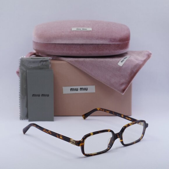 Miu Miu MU11ZS 14L08N Rectangle Sunglasses - Havana / Blue Light Block main image 9